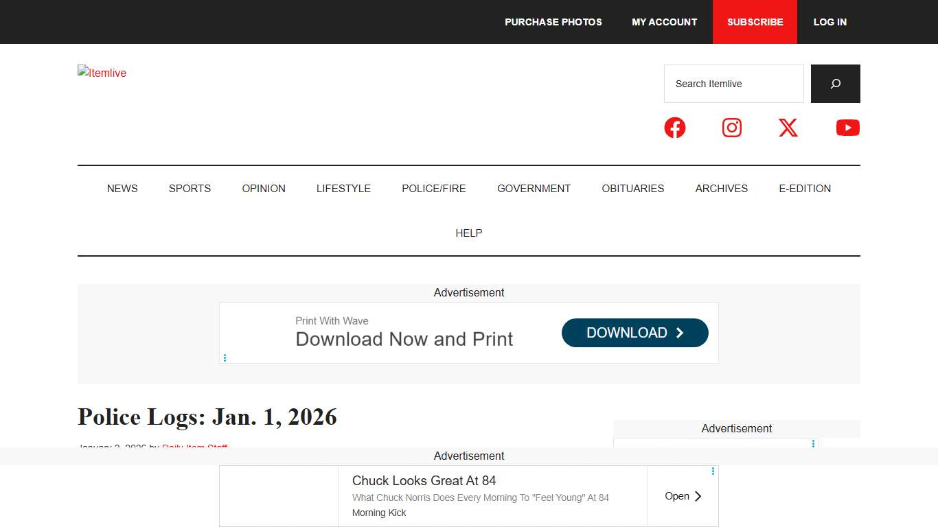 Police Logs: Jan. 1, 2026 - Itemlive