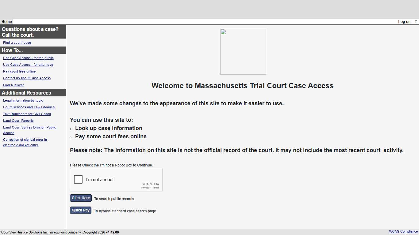 Welcome Page - Massachusetts Trial Court N4